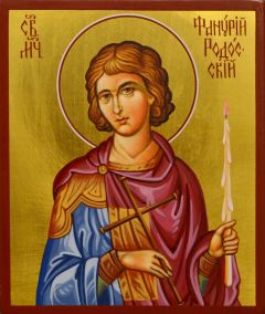 Рукописная икона Фанурий Критский Родосский