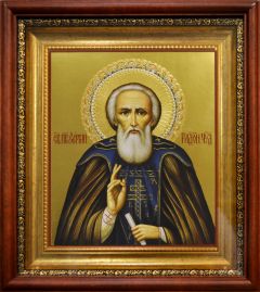 Рукописная икона Сергий Радонежский 43 
