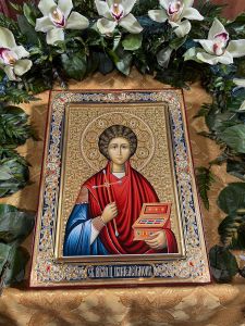 Рукописная икона Пантелеймон Целитель 30
