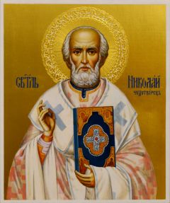 Рукописная икона Николай Чудотворец №147
