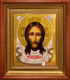 Рукописная икона Спас Нерукотворный №48 (Размер 27х31 см)