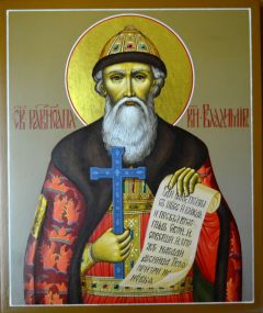 Рукописная икона Владимир Равноапостольный №24