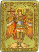 Икона ручной работы Архангел Иеремиил с камнями