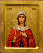 Рукописная икона Татьяна Татиана Римская с жемчугом (Размер 17*21 см)