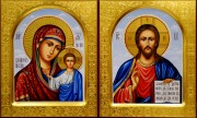 Рукописная венчальная пара с резьбой 113 (Размер 17*21 см)