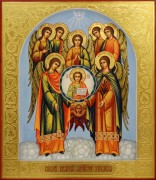 Рукописная икона Собор архангела Михаила 4 (Размер 27х31 см)